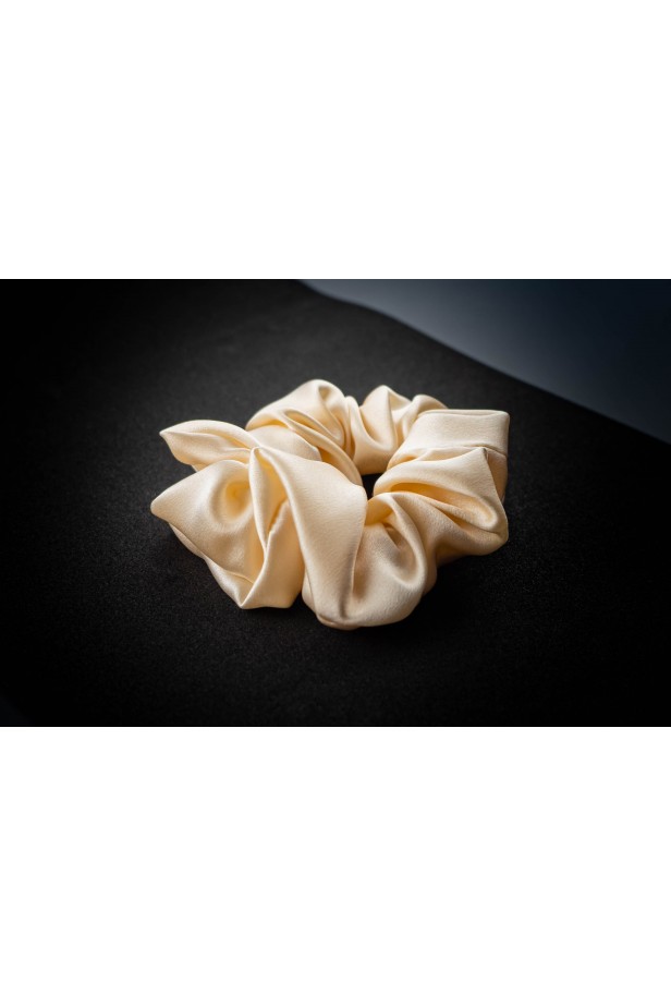 Mulberry Silk Scrunchies Beige